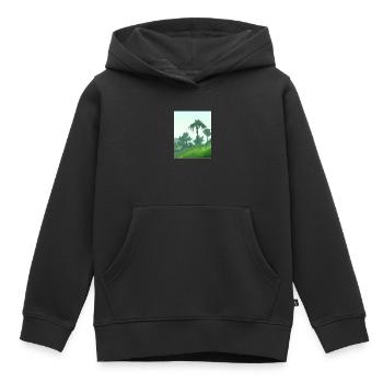 Palmiers sur toile - Sweat Premium à capuche enfant bio - noir - Devant - AI Model Kid Male (0cm)