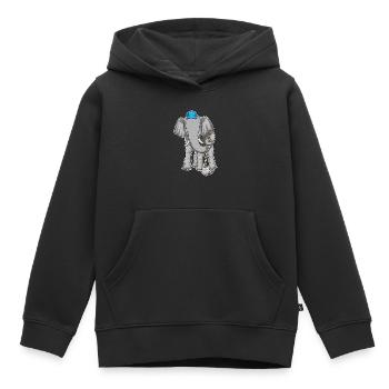 Nettoyant éléphant Vadrouille - Sweat Premium à capuche enfant bio - noir - Devant - AI Model Kid Male (0cm)