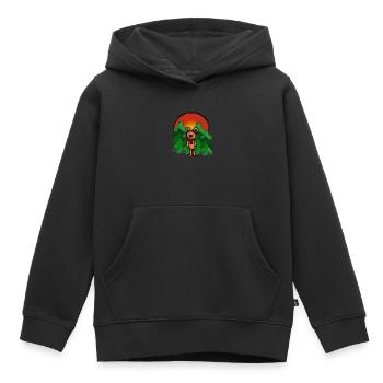 Waldbewohner Märchen Bär alleine Einsamkeit Wald - Kinder Premium Organic Hoodie - Schwarz - Vorne - AI Model Kid Male (0cm)