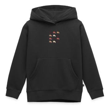 Dressurpferd - Kinder Premium Organic Hoodie - Schwarz - Vorne - AI Model Kid Male (0cm)