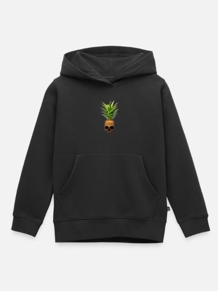 Ananas-Totenschädel Ananas Teschio - Kinder Premium Organic Hoodie - Schwarz