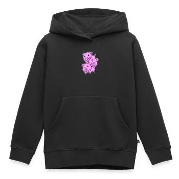 Cochons Cochon Cochon - Sweat Premium à capuche enfant bio - noir - Devant - AI Model Kid Male (0cm)