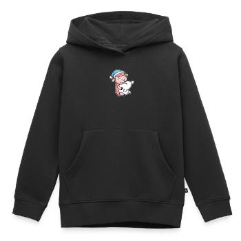 Schaf mit Kissen und Schlafmütze - Kinder Premium Organic Hoodie - Schwarz - Vorne - AI Model Kid Male (0cm)