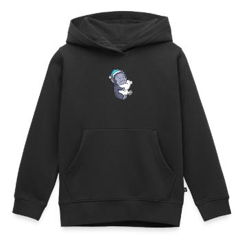 Affe mit Kissen und Schlafmütze - Kinder Premium Organic Hoodie - Schwarz - Vorne - AI Model Kid Male (0cm)