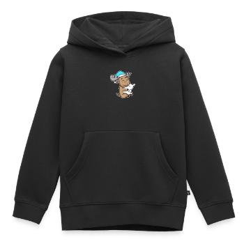 Elch mit Kissen und Schlafmütze - Kinder Premium Organic Hoodie - Schwarz - Vorne - AI Model Kid Male (0cm)