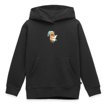 Hausmeerschweinchen mit Kissen und Schlafmütze - Kinder Premium Organic Hoodie - Schwarz - Vorne - AI Model Kid Male (0cm)
