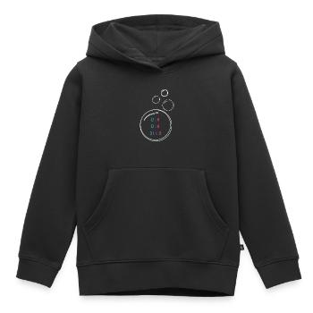 Bla bla blub - Sweat Premium à capuche enfant bio - noir - Devant - AI Model Kid Male (0cm)