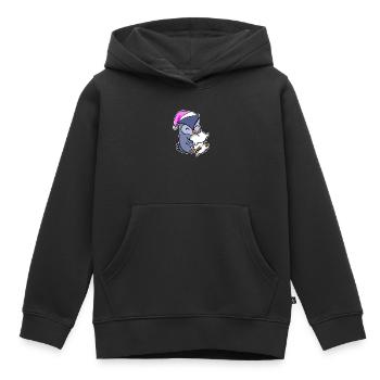 Eule Müde Ausschlafen Schlafen Mädchen - Kinder Premium Organic Hoodie - Schwarz - Vorne - AI Model Kid Male (0cm)