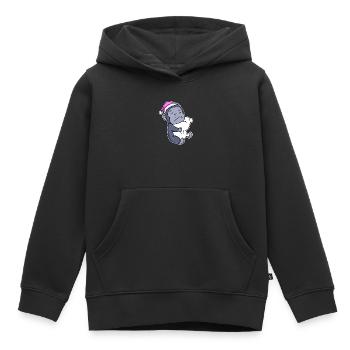 Gorilla Müde Ausschlafen Schlafen Mädchen - Kinder Premium Organic Hoodie - Schwarz - Vorne - AI Model Kid Male (0cm)