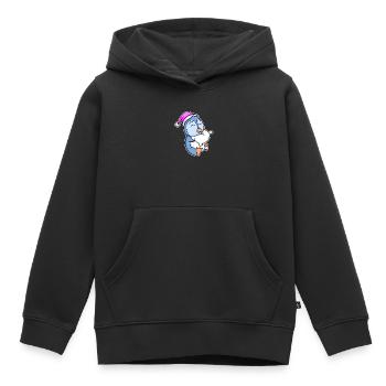 Pinguin Müde Ausschlafen Schlafen Mädchen - Kinder Premium Organic Hoodie - Schwarz - Vorne - AI Model Kid Male (0cm)