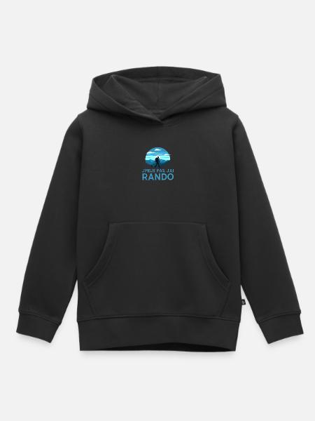 Randonnée Rando - Sweat Premium à capuche enfant bio - noir