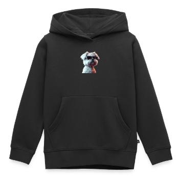 Maltais Petit Chien Maltais Amour Doux Maltais - Sweat Premium à capuche enfant bio - noir - Devant - AI Model Kid Male (0cm)