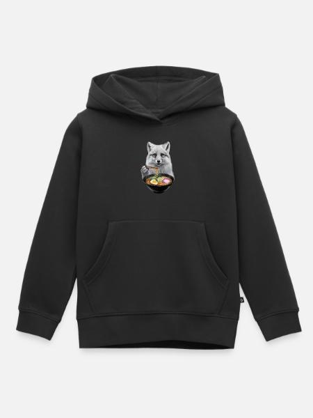 Polarfuchs Ramen - Kinder Premium Organic Hoodie - Schwarz