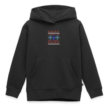 Motif Noël Pixel - Sweat Premium à capuche enfant bio - noir - Devant - AI Model Kid Male (0cm)