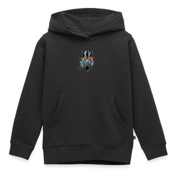 Zebra - Kinder Premium Organic Hoodie - Schwarz - Vorne - AI Model Kid Male (0cm)