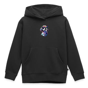 Maltais Petit Chien Maltais Amour Doux Maltais - Sweat Premium à capuche enfant bio - noir - Devant - AI Model Kid Male (0cm)