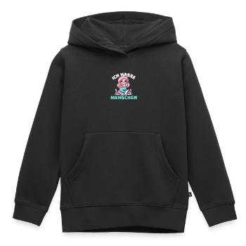 Sirène effrontée avec un message cynique - Sweat Premium à capuche enfant bio - noir - Devant - AI Model Kid Male (0cm)
