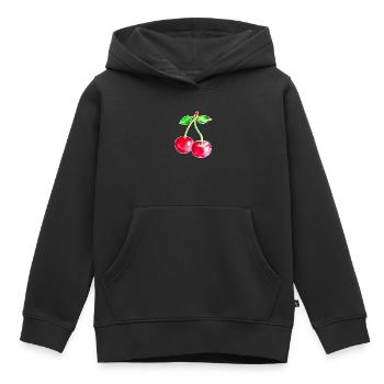 Cherry, Red cherries - Kids Premium Organic Hoodie - black - Front - AI Model Kid Male (0cm)