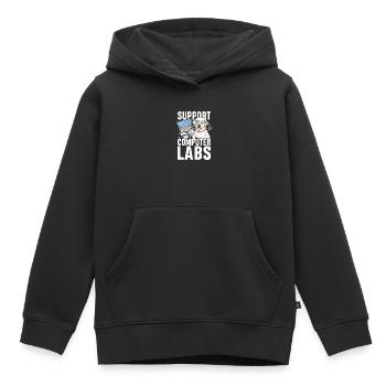 Support computer labs - Kinder Premium Organic Hoodie - Schwarz - Vorne - AI Model Kid Male (0cm)