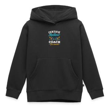 Certified Best Coach in the World - Kids Premium Organic Hoodie - black - Front - AI Model Kid Male (0cm)