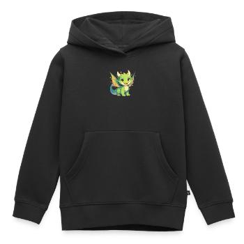 Dragon Dragon - Sweat Premium à capuche enfant bio - noir - Devant - AI Model Kid Male (0cm)