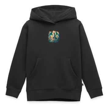Dragon Dragon - Sweat Premium à capuche enfant bio - noir - Devant - AI Model Kid Male (0cm)
