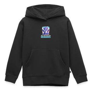 Dragon Dragon - Sweat Premium à capuche enfant bio - noir - Devant - AI Model Kid Male (0cm)