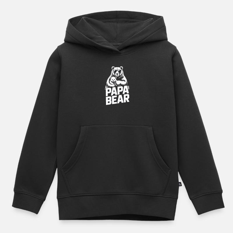 papa bear - Kinder Premium Organic Hoodie - Schwarz