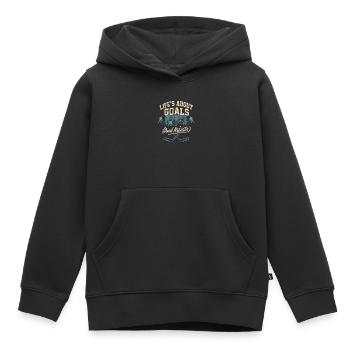 Ich bin nicht zum Reden hier - Kinder Premium Organic Hoodie - Schwarz - Vorne - AI Model Kid Male (0cm)