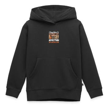 Je ne travaille que pour mon addiction à la poterie - Sweat Premium à capuche enfant bio - noir - Devant - AI Model Kid Male (0cm)
