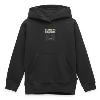 Luciole Nuit Nuit Glow Bug Nostalgique - Sweat Premium à capuche enfant bio - noir - Devant - AI Model Kid Male (0cm)