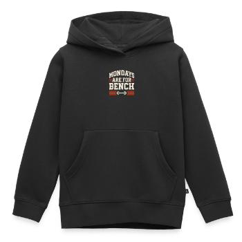 Drôle de développé couché Meme Spot Me Bro Powerlifting - Sweat Premium à capuche enfant bio - noir - Devant - AI Model Kid Male (0cm)