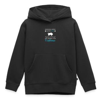 Génie civil Génie civil Construction d’une route Excavatrice Conducteur Excavation - Sweat Premium à capuche enfant bio - noir - Devant - AI Model Kid Male (0cm)