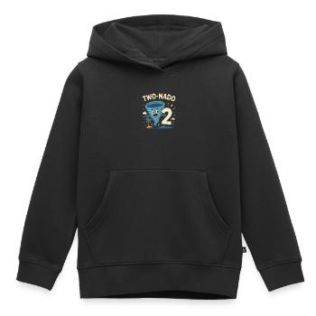 TWO NADO 2 Cadeau de fête d’anniversaire - Sweat Premium à capuche enfant bio - noir - Devant - AI Model Kid Male (0cm)