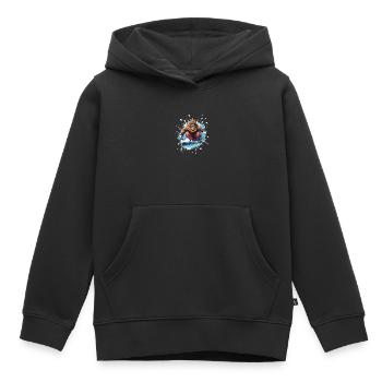 Löwe Snowboard - Kids Premium Organic Hoodie - black - Front - AI Model Kid Male (0cm)