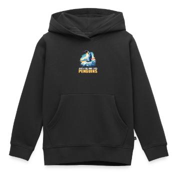 Penguins Penguin - Kids Premium Organic Hoodie - black - Front - AI Model Kid Male (0cm)