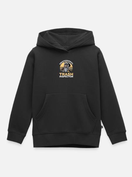 Funny Raccoon - Kinder Premium Organic Hoodie - Schwarz