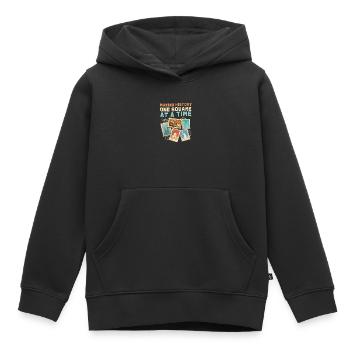 Timbres Philatéliste Collection de Timbres - Sweat Premium à capuche enfant bio - noir - Devant - AI Model Kid Male (0cm)