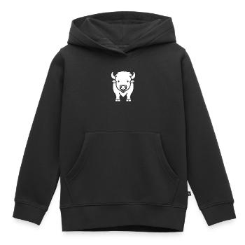 Bison - Kinder Premium Organic Hoodie - Schwarz - Vorne - AI Model Kid Male (0cm)