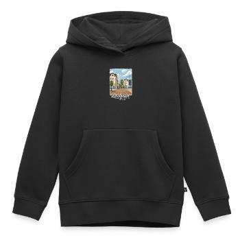 Leverkusen - Sweat Premium à capuche enfant bio - noir - Devant - AI Model Kid Male (0cm)