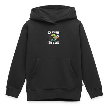 Ich Schiess 3. Tor Lustig 3. Geburtstag Fußball - Kinder Premium Organic Hoodie - Schwarz - Vorne - AI Model Kid Male (0cm)