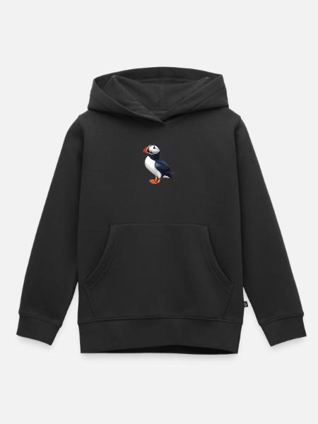 Puffin Papageientaucher - Kinder Premium Organic Hoodie - Schwarz