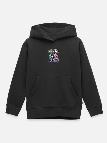 Funny Raccoon - Kinder Premium Organic Hoodie - Schwarz