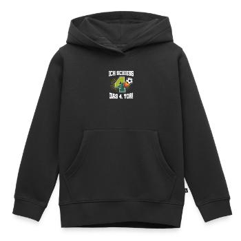Ich Schiess 4. Tor Lustig 4. Geburtstag Fußball - Kinder Premium Organic Hoodie - Schwarz - Vorne - AI Model Kid Male (0cm)