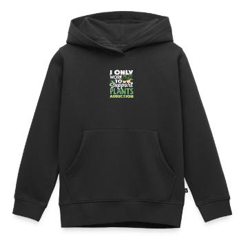 Travailler pour soutenir mon addiction aux plantes - Sweat Premium à capuche enfant bio - noir - Devant - AI Model Kid Male (0cm)