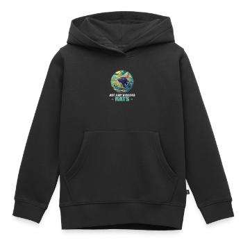 Rat Rat - Sweat Premium à capuche enfant bio - noir - Devant - AI Model Kid Male (0cm)