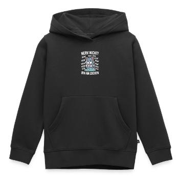 Courage Not I Gaming Cat Design - Sweat Premium à capuche enfant bio - noir - Devant - AI Model Kid Male (0cm)