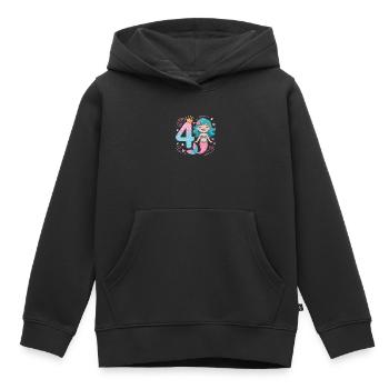 Meerjungfrau 4. Geburtstag 4 Jahre - Kinder Premium Organic Hoodie - Schwarz - Vorne - AI Model Kid Male (0cm)