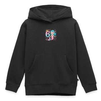 Meerjungfrau 6. Geburtstag 6 Jahre - Kinder Premium Organic Hoodie - Schwarz - Vorne - AI Model Kid Male (0cm)
