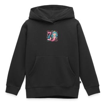 Meerjungfrau 7. Geburtstag 7 Jahre - Kinder Premium Organic Hoodie - Schwarz - Vorne - AI Model Kid Male (0cm)